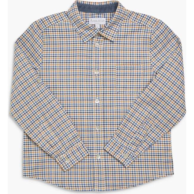 Ralph Shirt Camel/Blue Check