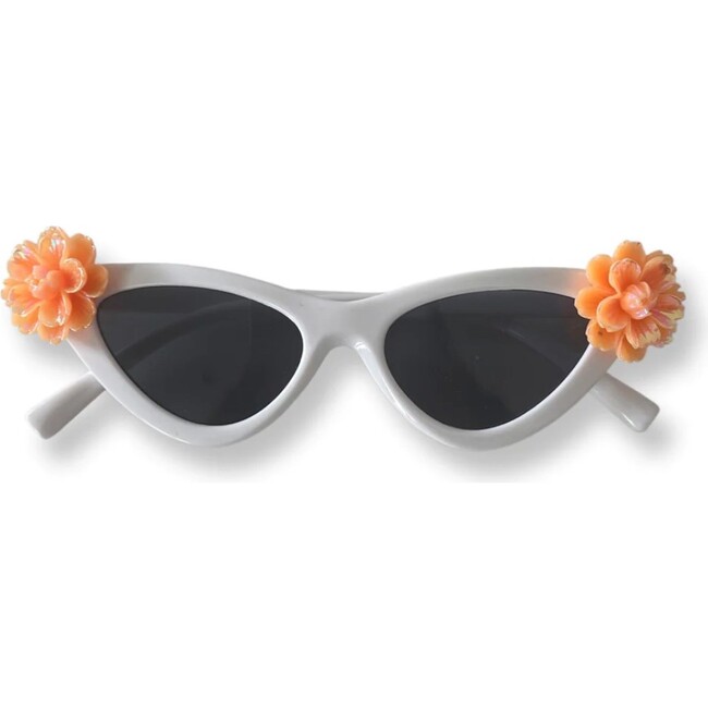 Pumpkin Flower Elle Cat Eye Sunnies, White