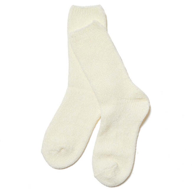 Fuzzy Crew Socks, Cream