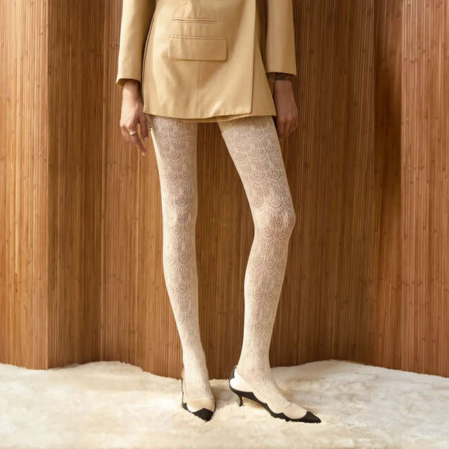 Emilia Tattoo Tights, Ivory