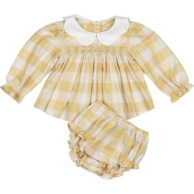 Tulip Scallop Set, Yellow Gingham - Mixed Apparel Set - 1