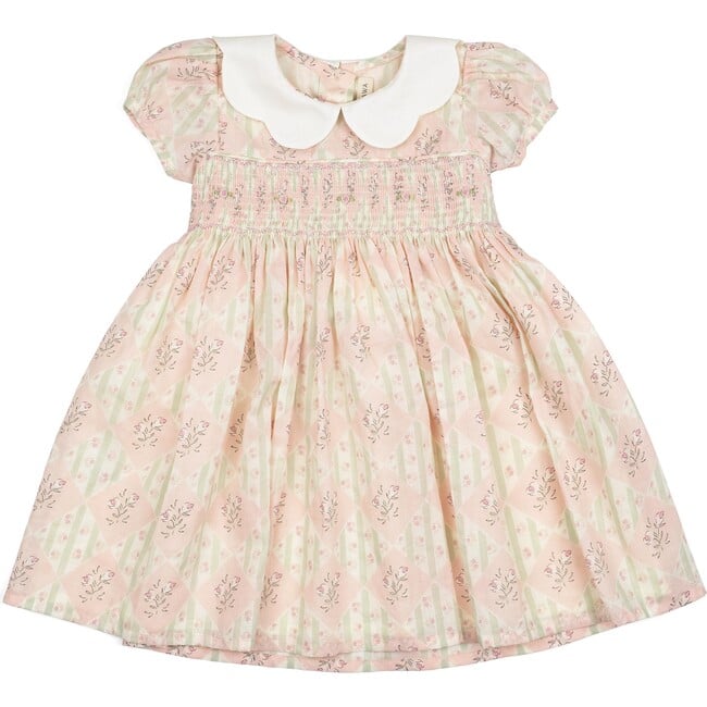 Scallop Dress, Spring Patchwork Floral - Dresses - 1