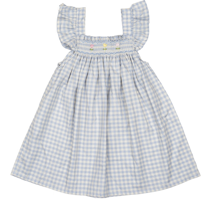 Flutter Dress, Blue Gingham - Dresses - 1