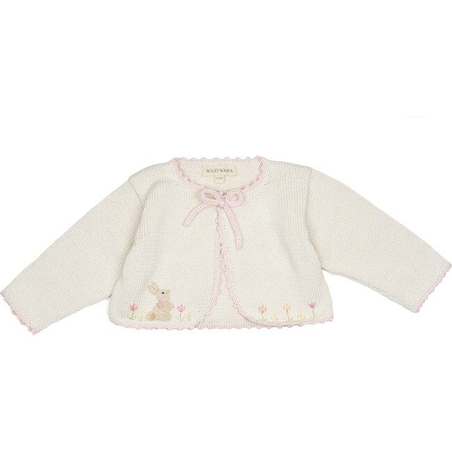 Embroidered Bolero, Pink/Pearl - Cardigans - 1
