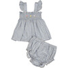 Flutter Two Piece Set, Blue Gingham - Mixed Apparel Set - 1 - thumbnail
