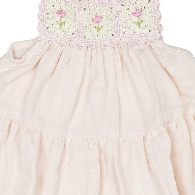 Crochet Dress, Pink Tulip - Dresses - 2