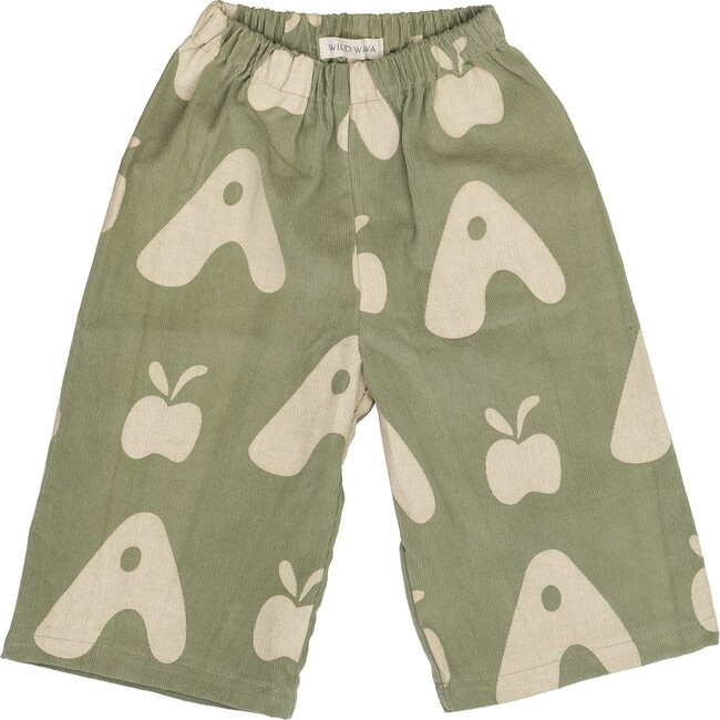 Wide Leg Pant, Olive Apple - Pants - 1
