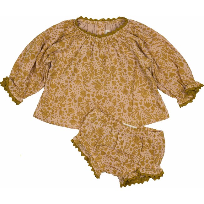 Georgia Two Piece Set, Harvest Floral Brandied Apricot - Mixed Apparel Set - 1