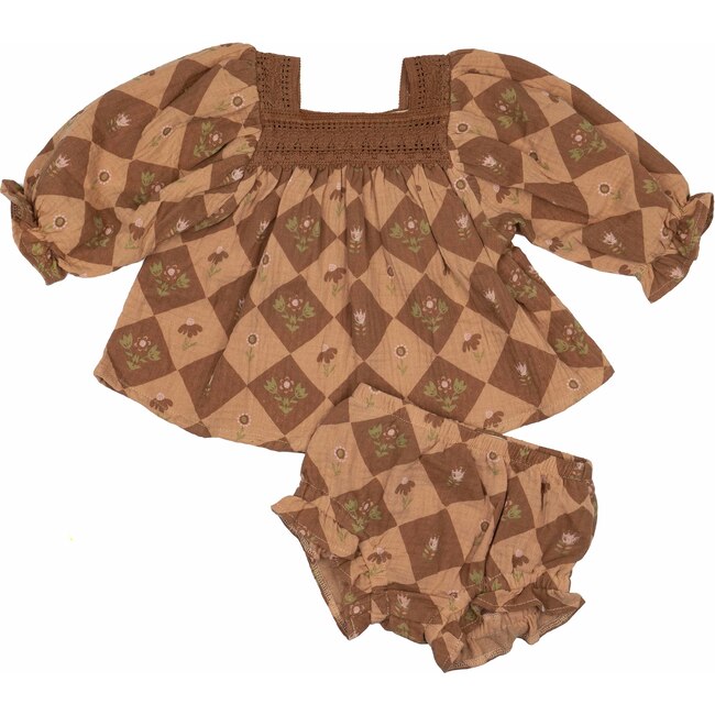 Ciel Two Piece Set, Patchwork Floral Dusted Clay - Mixed Apparel Set - 1