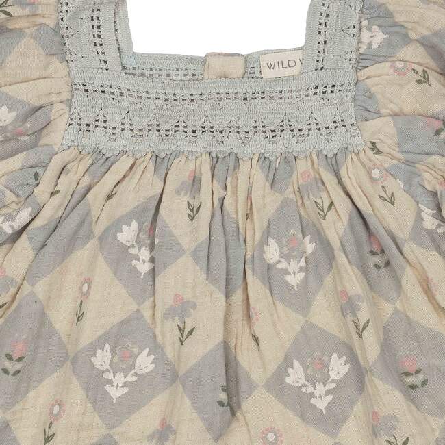 Ciel Two Piece Set, Patchwork Floral Dusted Blue - Mixed Apparel Set - 2