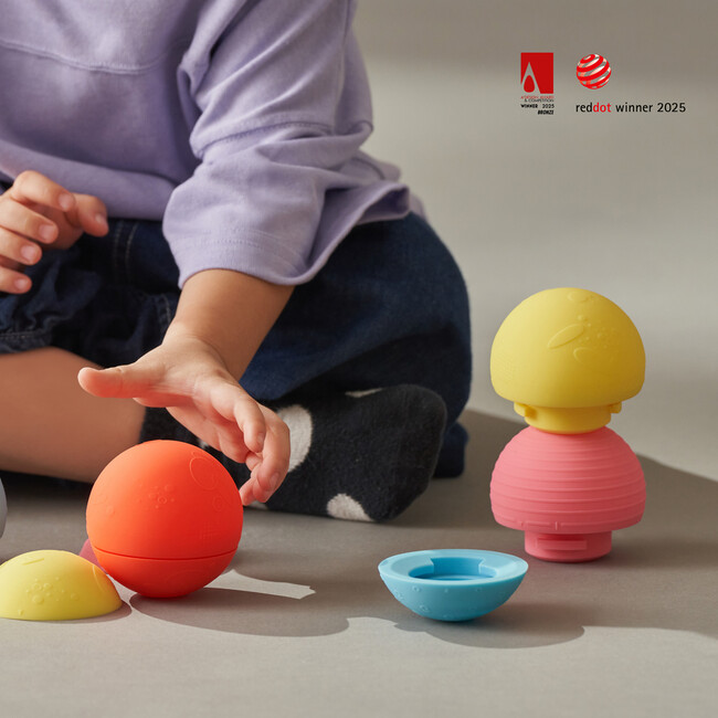 All-in-One Baby Ball in Bus Play Box, Yellow/Blue - Developmental Toys - 2