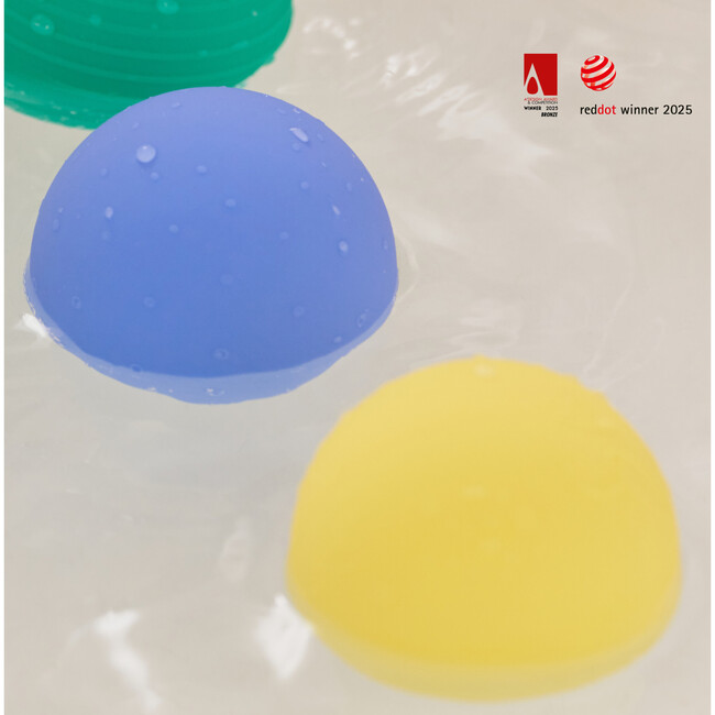 All-in-One Baby Ball Set of 2 for Sensory Bath & Play, Yellow/Navy - Developmental Toys - 2