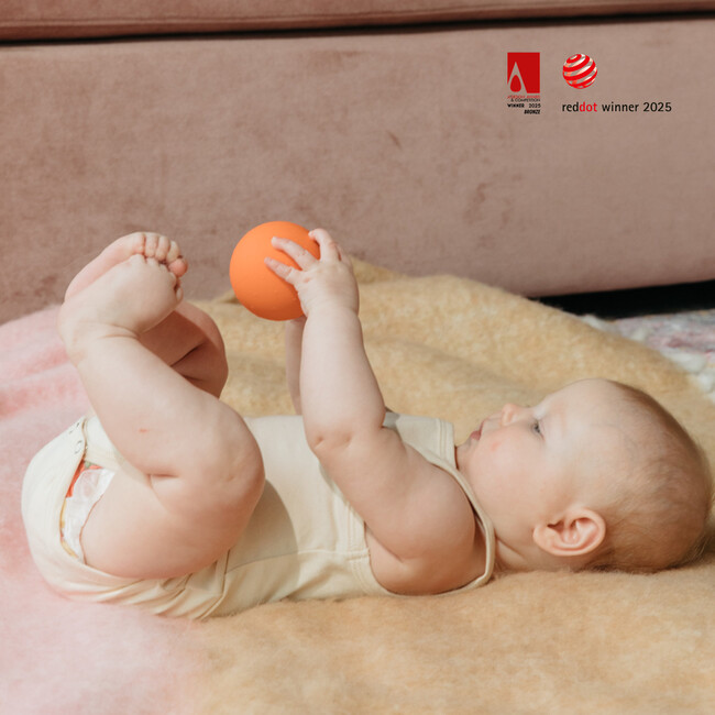 All-in-One Baby Ball Set of 2 for Sensory Bath & Play, Orange/Lilac - Developmental Toys - 2