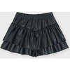 Faux Leather Skort, Black - Skirts - 1 - thumbnail