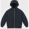 Padded Bomber Jacket With Removable Hood, Navy - Jackets - 1 - thumbnail