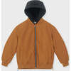 Padded Bomber Jacket With Removable Hood, Sudan Brown - Jackets - 1 - thumbnail