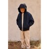 Padded Bomber Jacket With Removable Hood, Navy - Jackets - 2