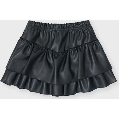 Faux Leather Skort, Black - Skirts - 3
