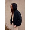 Padded Bomber Jacket With Removable Hood, Navy - Jackets - 4