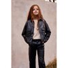 Faux Leather Straight Leg Pant, Black - Pants - 4