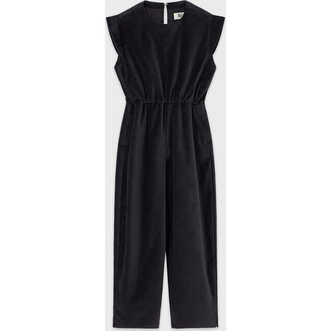 Cotton Velvet Jumpsuit, Black