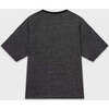 Cropped Glitter Ribbed T-Shirt, Silver - T-Shirts - 2