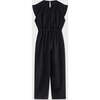 Cotton Velvet Jumpsuit, Black - Jumpsuits - 2