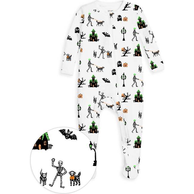 The Organic Zipper Footie, Spooky Skeletons