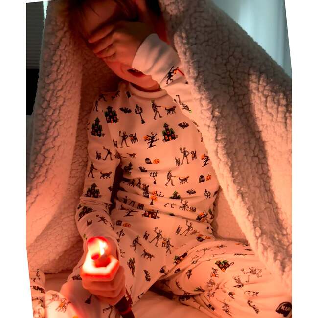 The Organic Long Sleeve Pajama Set, Spooky Skeletons - Pajamas - 3