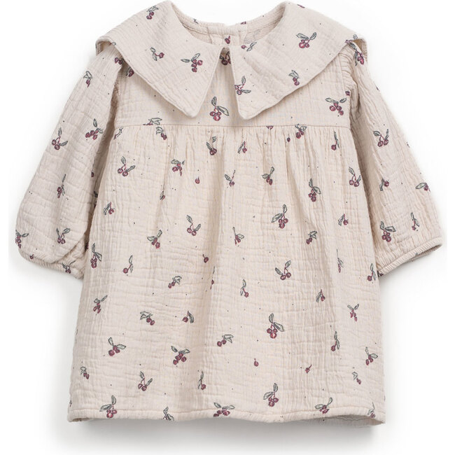 Woven Collared Dress, Cream