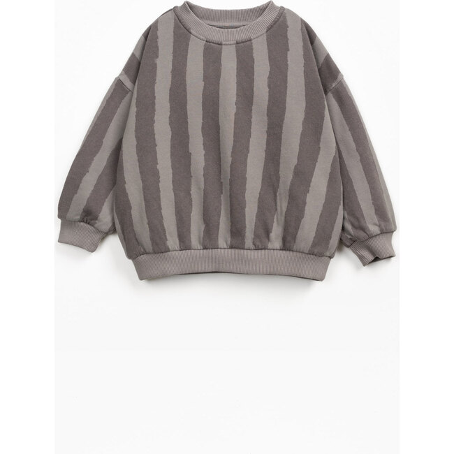 Striped Print Sweatshirt, Grey