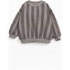 Striped Print Sweatshirt, Grey - Sweaters - 1 - thumbnail