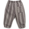 Striped Fleece Sweatpant, Grey - Pants - 2