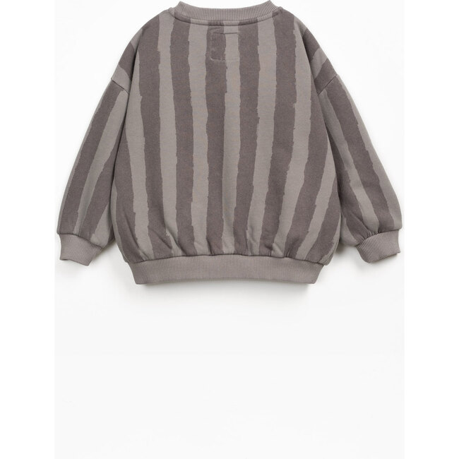 Striped Print Sweatshirt, Grey - Sweaters - 2