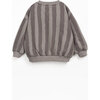 Striped Print Sweatshirt, Grey - Sweaters - 2