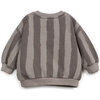 Striped Fleece Sweatshirt, Grey - Sweaters - 2