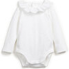 Ruffled Collar Onesie, White - Onesies - 1 - thumbnail