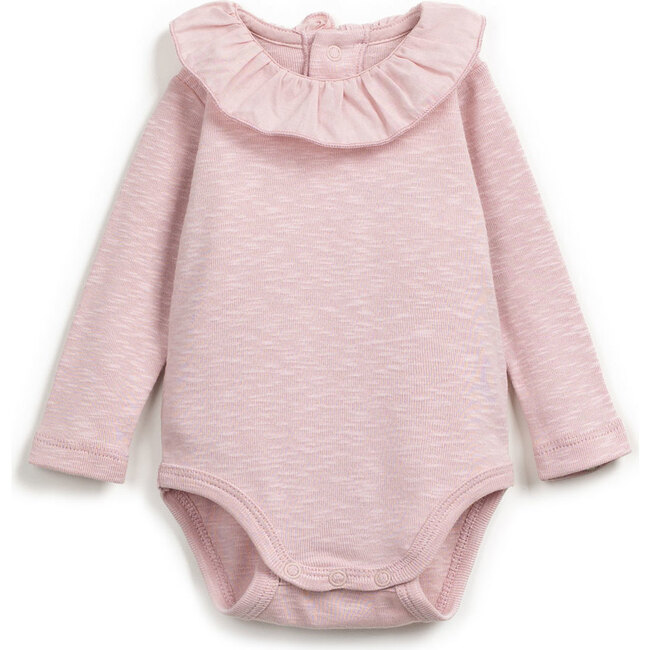Ruffled Collar Onesie, Pink