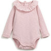 Ruffled Collar Onesie, Pink - Onesies - 1 - thumbnail