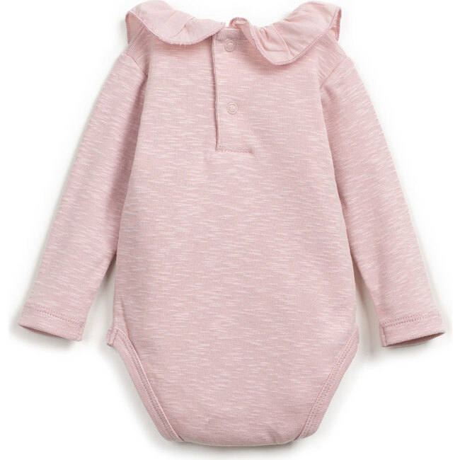 Ruffled Collar Onesie, Pink - Onesies - 3