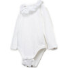 Ruffled Collar Onesie, White - Onesies - 3