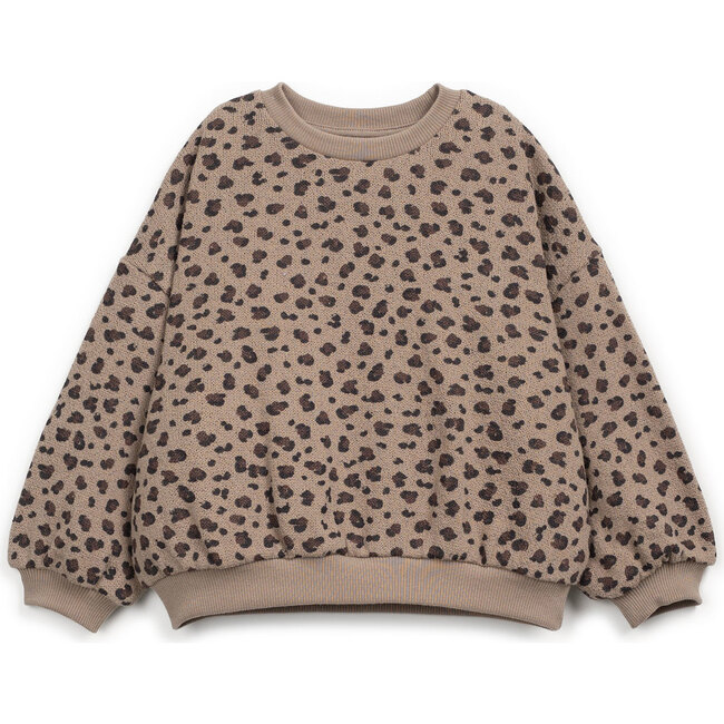 Leopard Jersey Sweatshirt, Tan