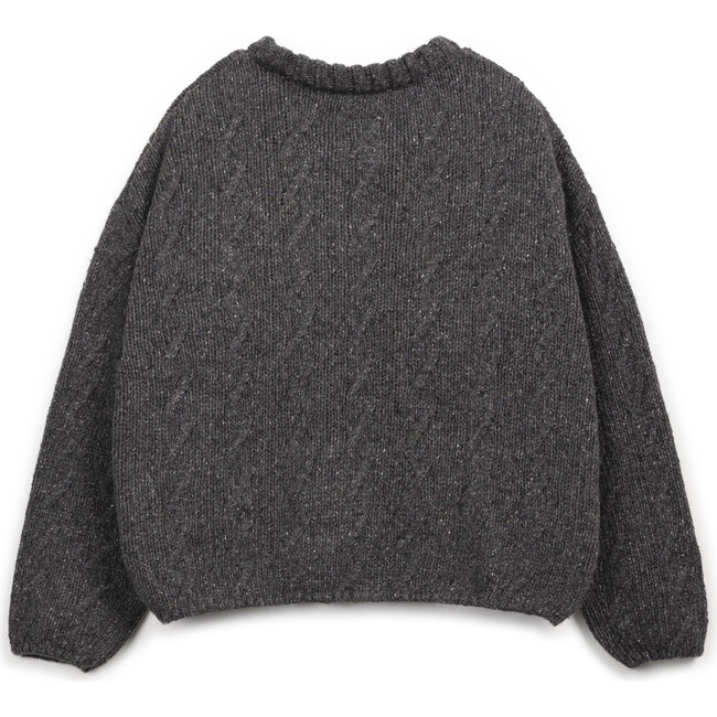 Knitted Sweater, Charcoal - Sweaters - 2
