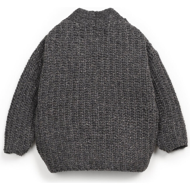 Knitted Cardigan, Charcoal - Cardigans - 2
