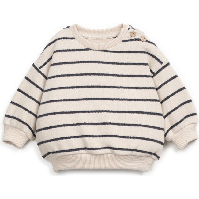 Jersey Sweatshirt, Charcoal Stripes