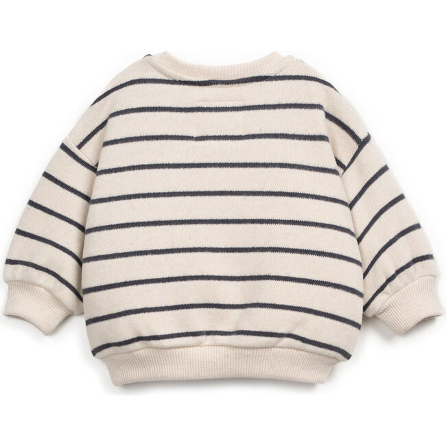 Jersey Sweatshirt, Charcoal Stripes - Sweaters - 2
