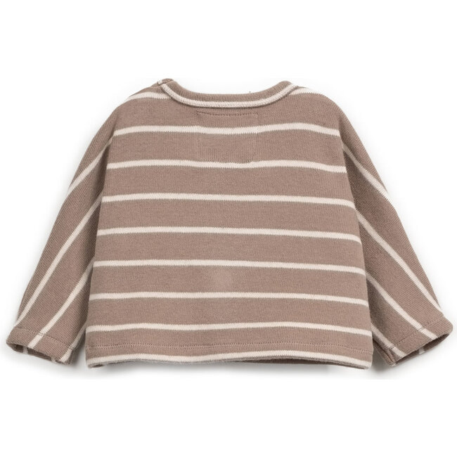 Jersey Sweater, Mocha Stripes - Sweaters - 2