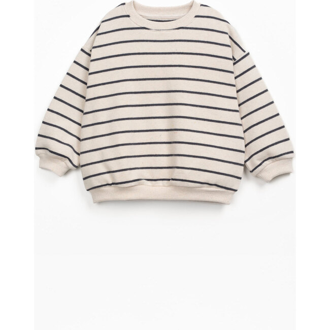 Jersey Striped Sweatshirt, Charcoal Stripes