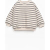 Jersey Striped Sweatshirt, Charcoal Stripes - Sweaters - 1 - thumbnail