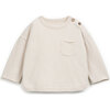 Jersey Long Sleeve T-Shirt, Beige - T-Shirts - 1 - thumbnail